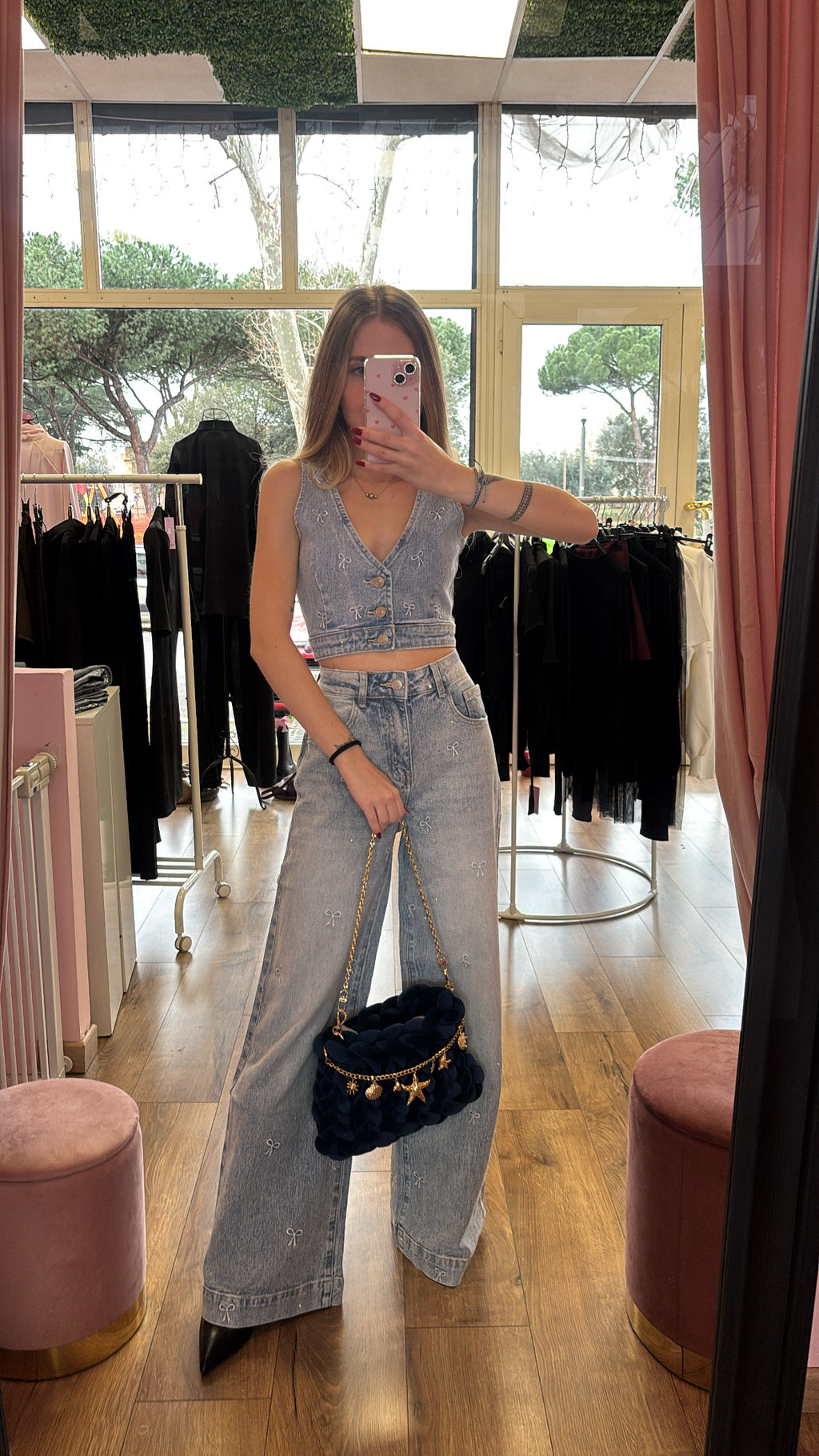 Coordinato jeans fiocco